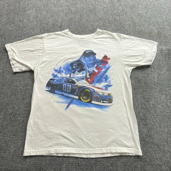 Chase Authentics Dale Jr. NASCAR T-Shirt Mens L Double Sided Big Graphics Racing - Picture 1 of 10
